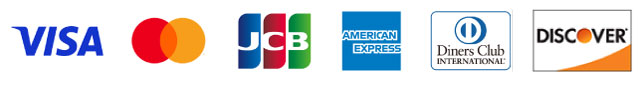 ご利用いただけるクレジットカード（Visa, Mastercard, JCB, American Express, Diners Club）